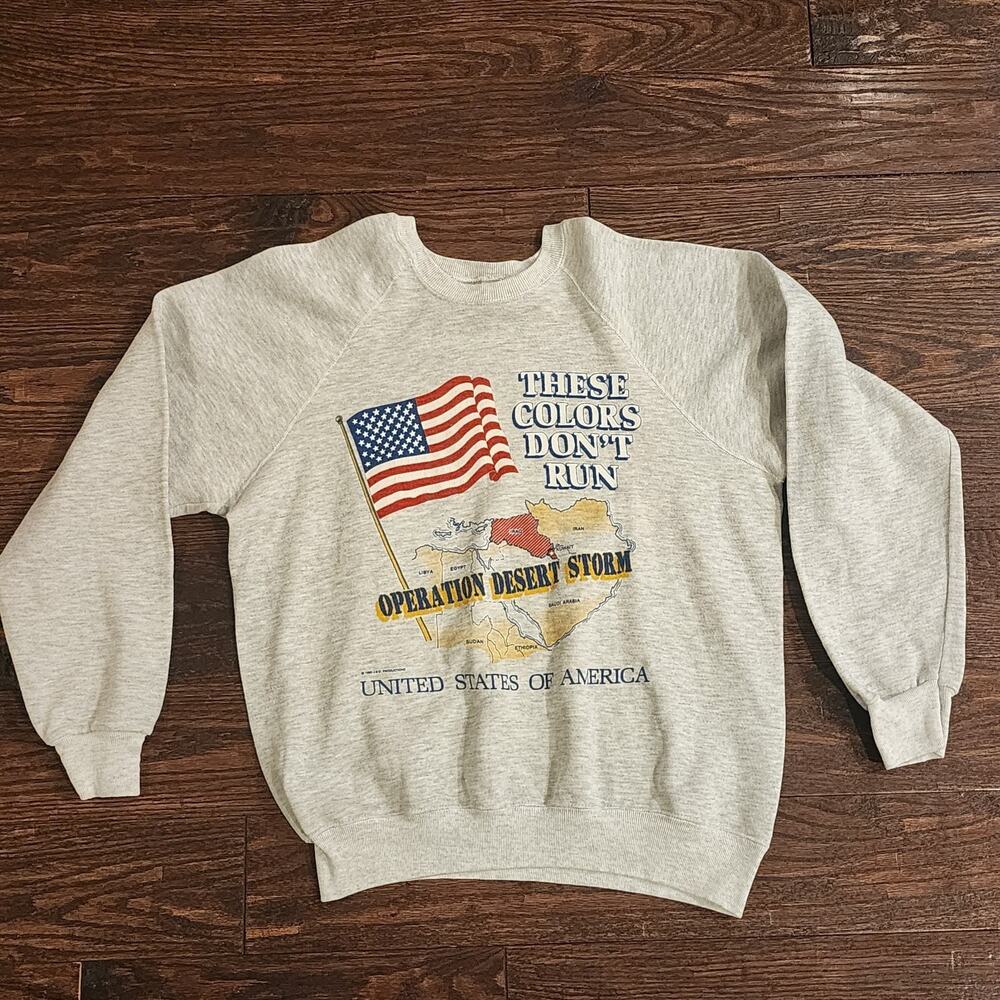 Vintage Operation Desert Storm Sweatshirt Sz XL Military Made In USA 90s